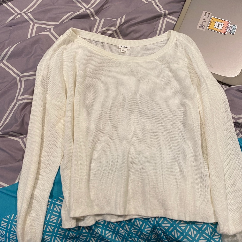 White Garage Sweater